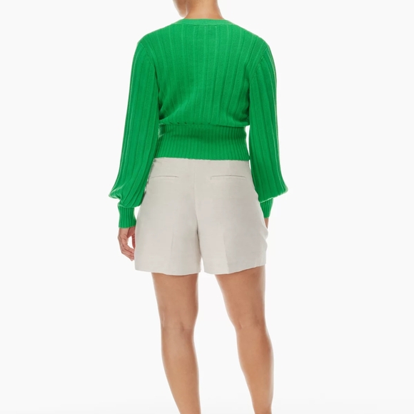 Aritzia Wilfred Green Plunge Front Cardigan Size Small MERINO WOOL - Picture 8 of 12